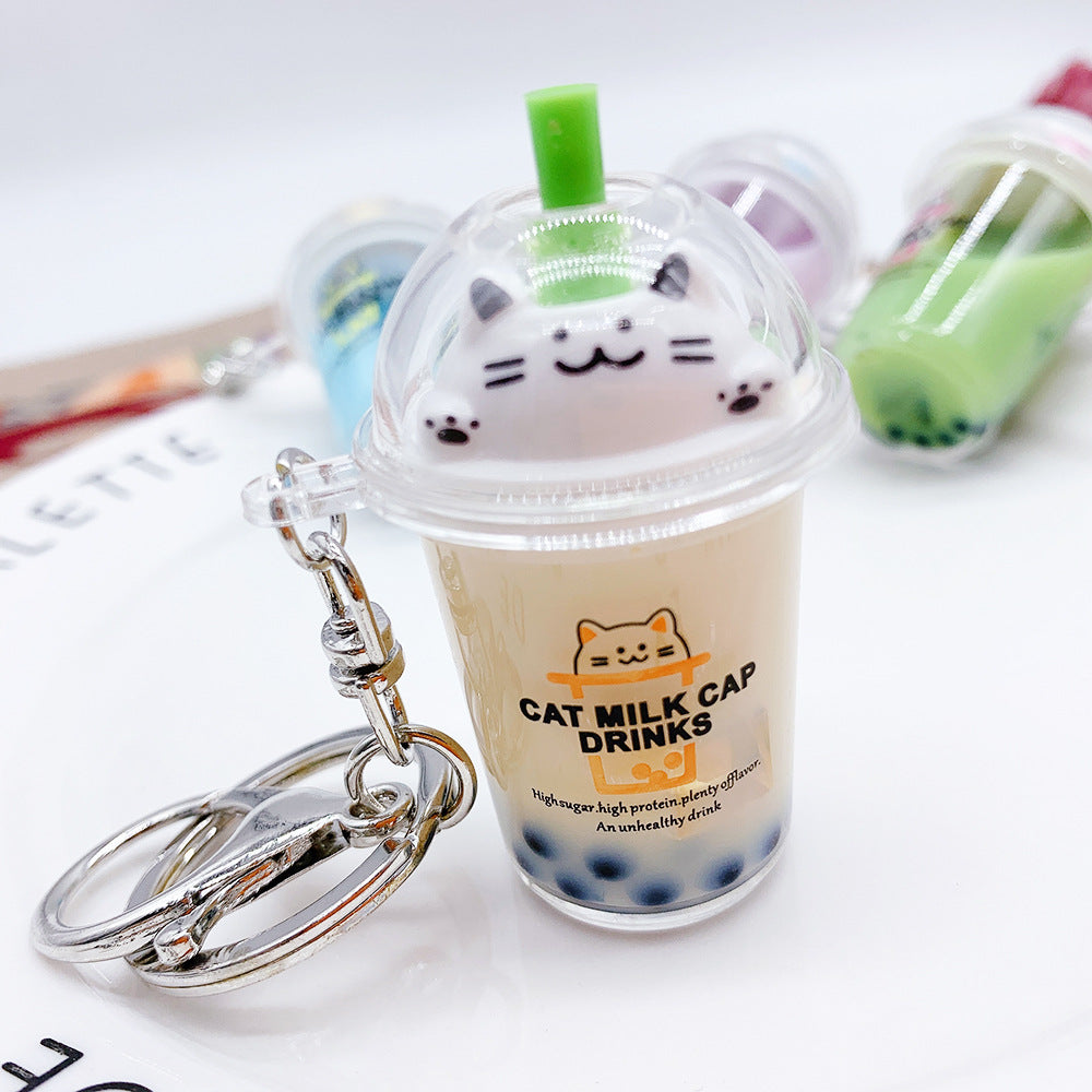 Cat Boba Keychain, Backpack Charm, Cute Birthday Gift