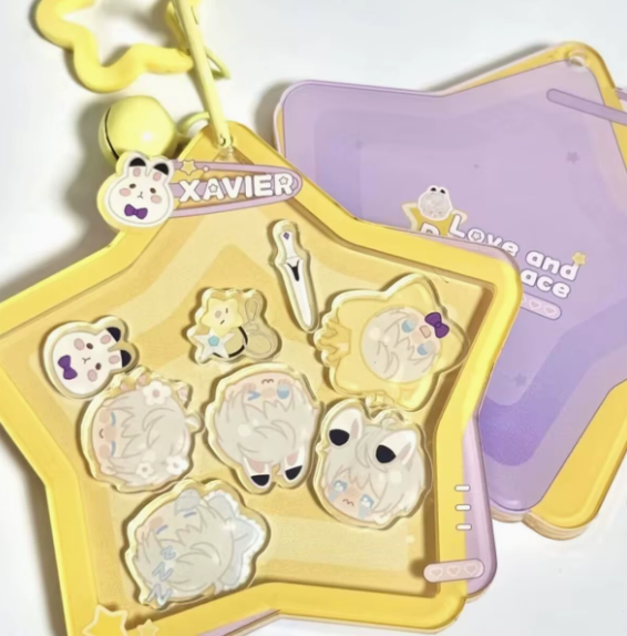 Love and Deepspace Xavier Acrylic Shaker Bag Charm | Cute Chibi Anime Collectible