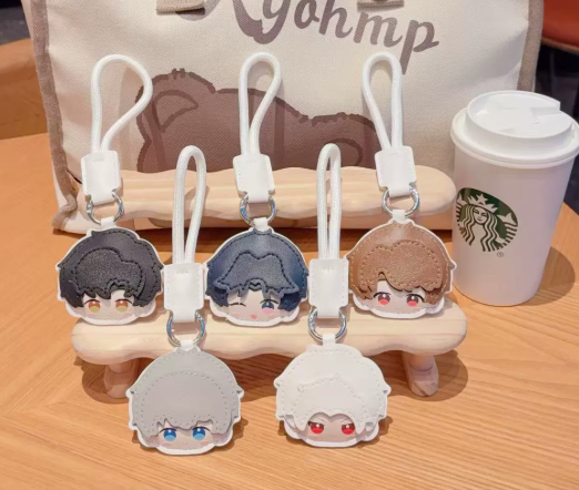 Love and Deepspace Zayne Cute Leather Bag Charm | Anime Keychain Pendant Collectible Gift