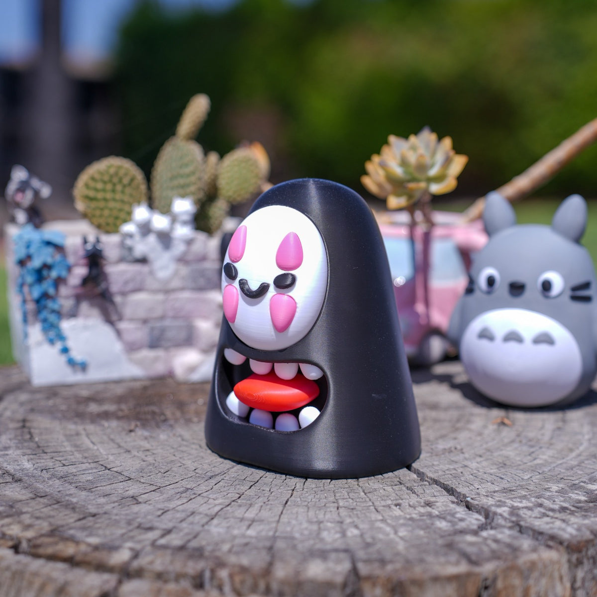Spirited Away No-Face Chibi Figurine, 3D Printed Kawaii Desk Decor, Fan-Made Anime Collectible