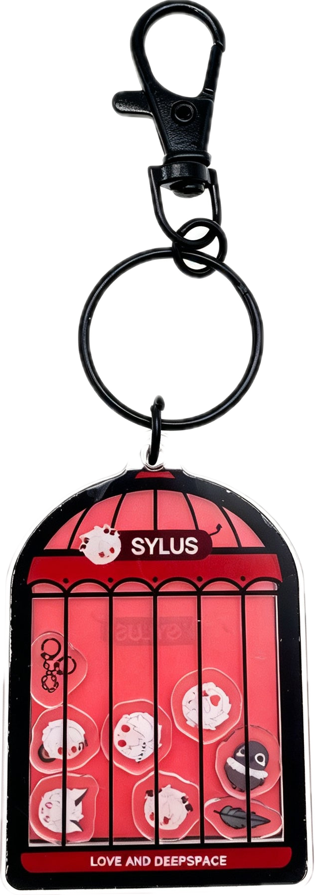Love and Deepspace Sylus Acrylic Shaker Bag Charm | Cute Chibi Anime Collectible