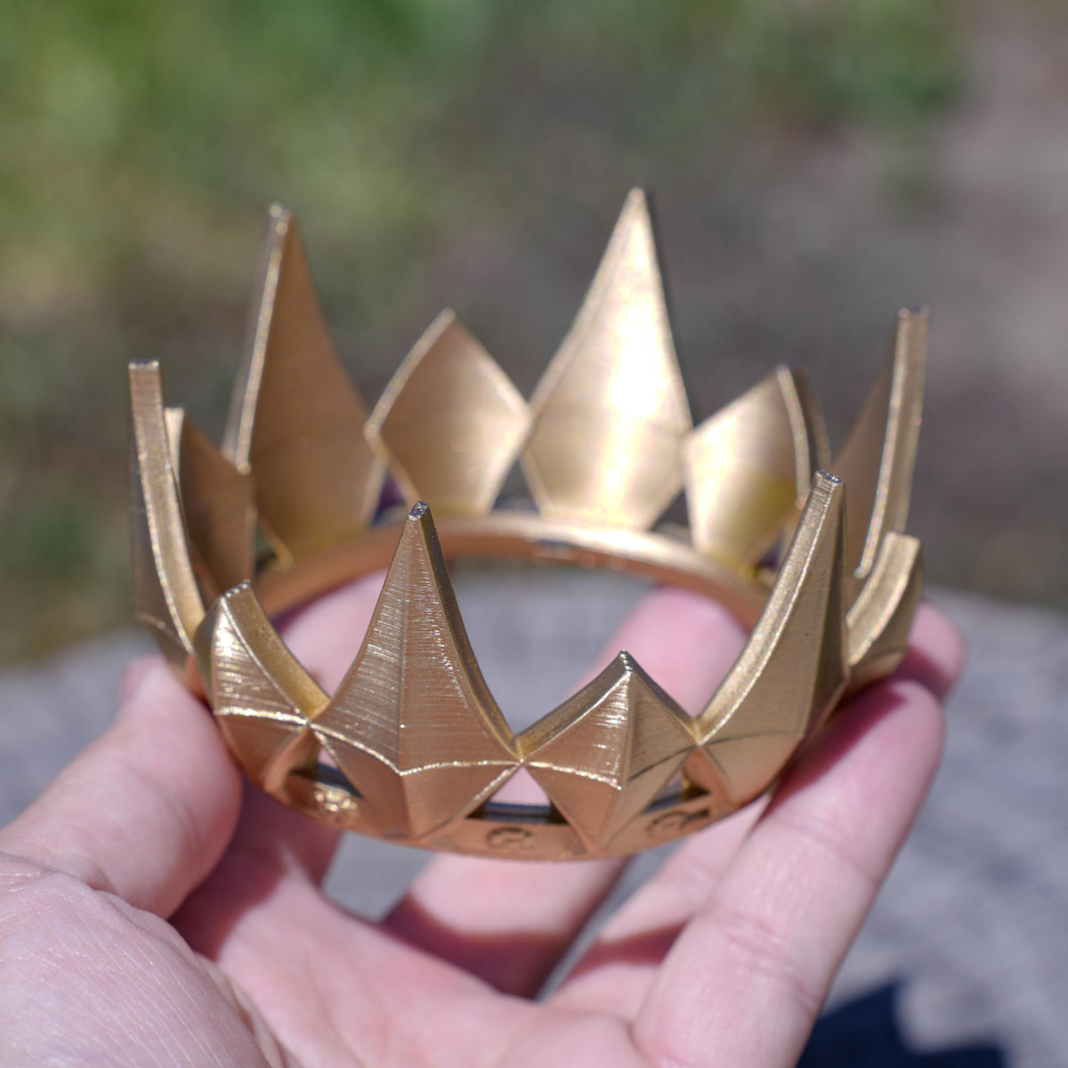 Love and Deepspace Xavier Mini Crown, 3D Printed Gold Decor (Fan-Made) — view 3