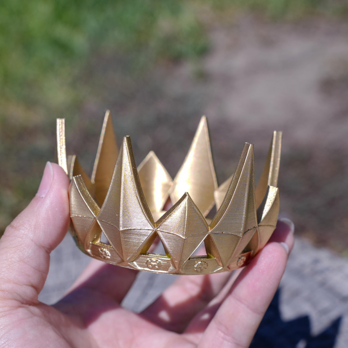 Love and Deepspace Xavier Mini Crown, 3D Printed Gold Decor (Fan-Made) — view 5