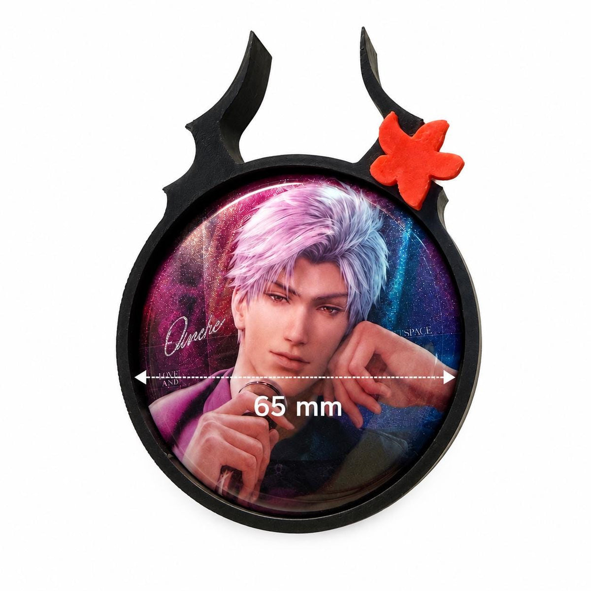 Sylus 3D Printed Badge Frame - Love and Deepspace, Anime Desk Decor (Black & Red) — view 2