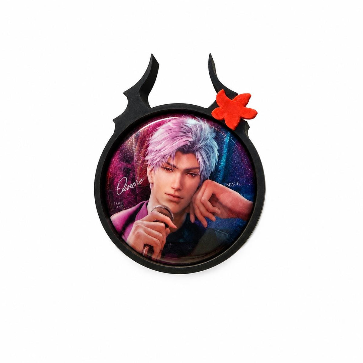 Sylus 3D Printed Badge Frame - Love and Deepspace, Anime Desk Decor (Black & Red)