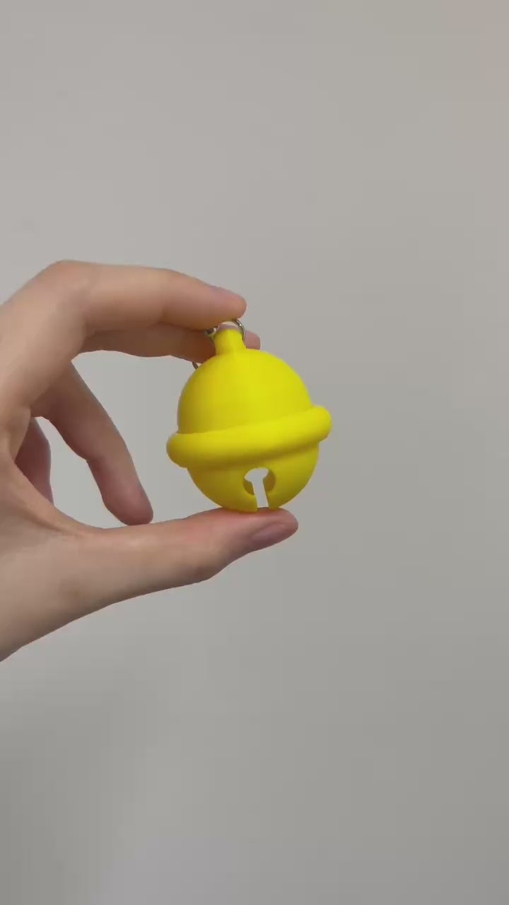 Doraemon-Inspired Bell Fidget Keychain | 3D Printed Clicky Button, Cute Backpack Charm