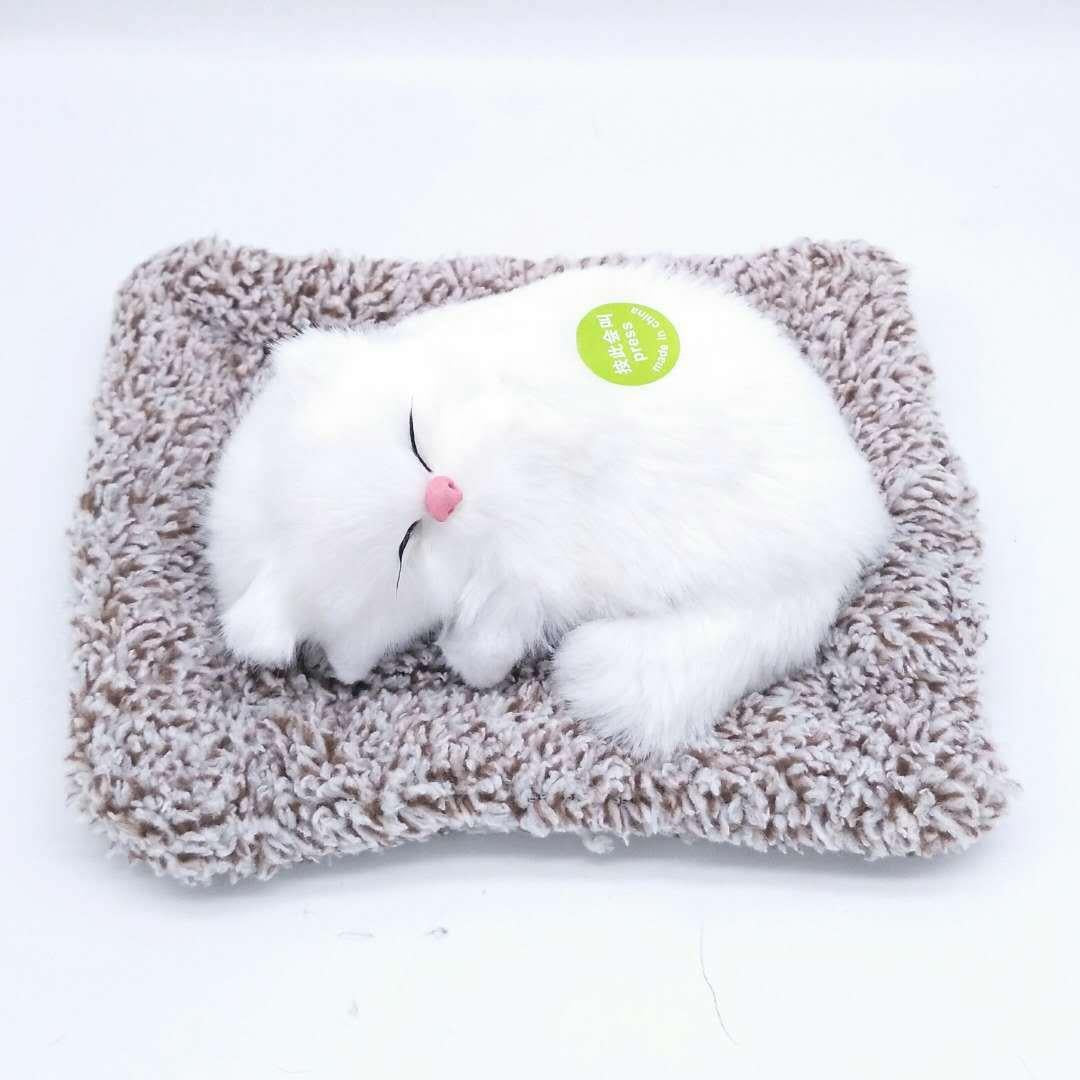 Lifelike White Cat Bamboo Charcoal Bag Car Accessories